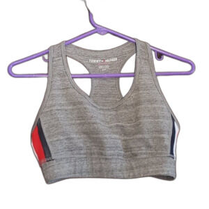 Tommy Hilfiger Sports Bra S/P Grey with Hilfiger Stripes Along Sides